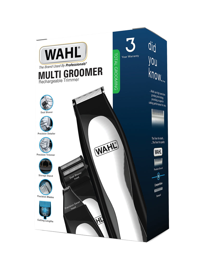 [Australia] - Wahl 8-in-1 Multigroomer, Men’s Body Trimmer, Hair Trimmers for Men, Ear and Nose Hair Trimmer, Beard and Stubble Trimmer, Male Grooming Set, Hair Removal, Body Groomer 