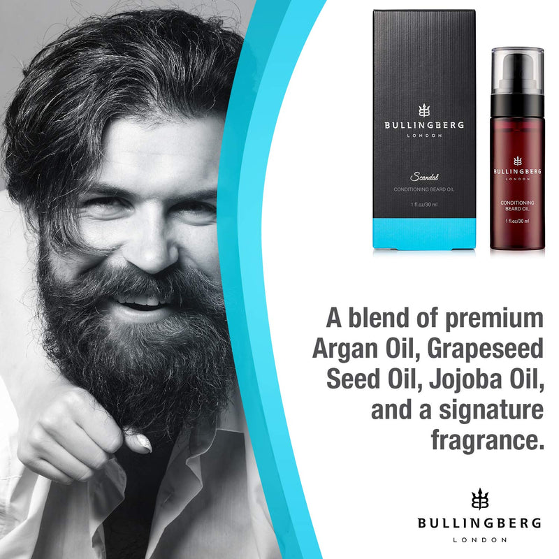 [Australia] - Scandal Beard Oils 30ml by Bullingberg - Award-winning Beard Oil For Men, Fragrance Notes Include Amberwood, Musk, Raspberries, Oud, Sandalwood, Tobacco Leaf and Tunisian Orange Flower, Made in UK 