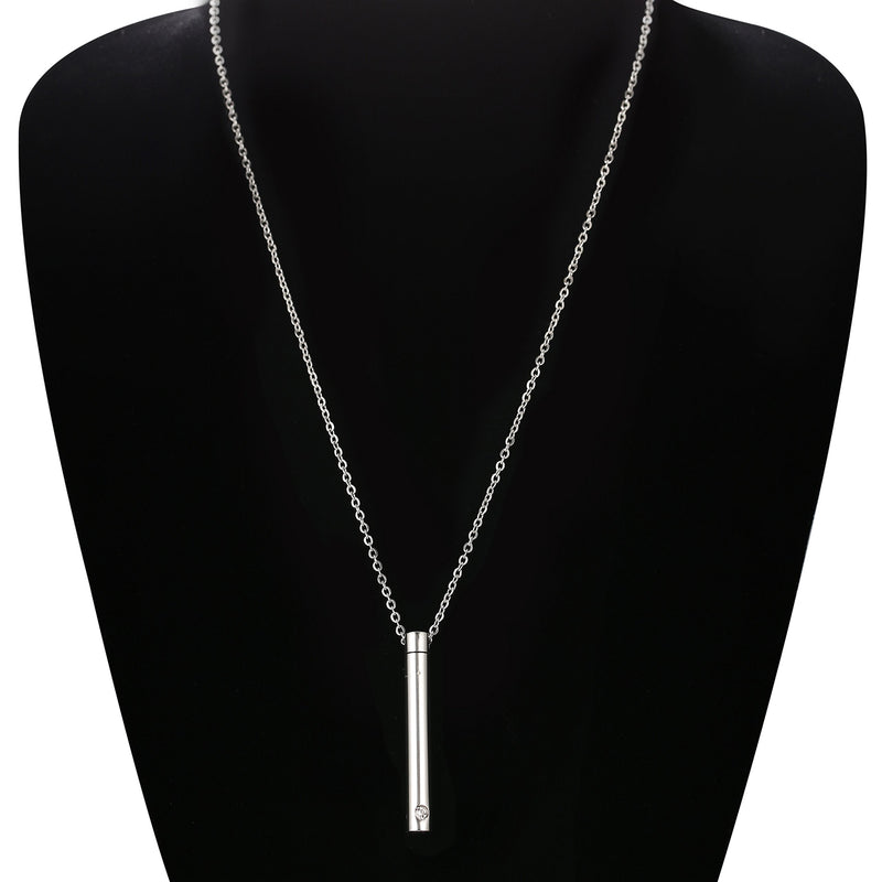 [Australia] - Finrezio Stainless Steel Urn Necklaces for Women Men Cremation Pendant Necklace for Memorial Ashes Jewelry Keepsakes with Cubic Zirconia A:Silver tone 