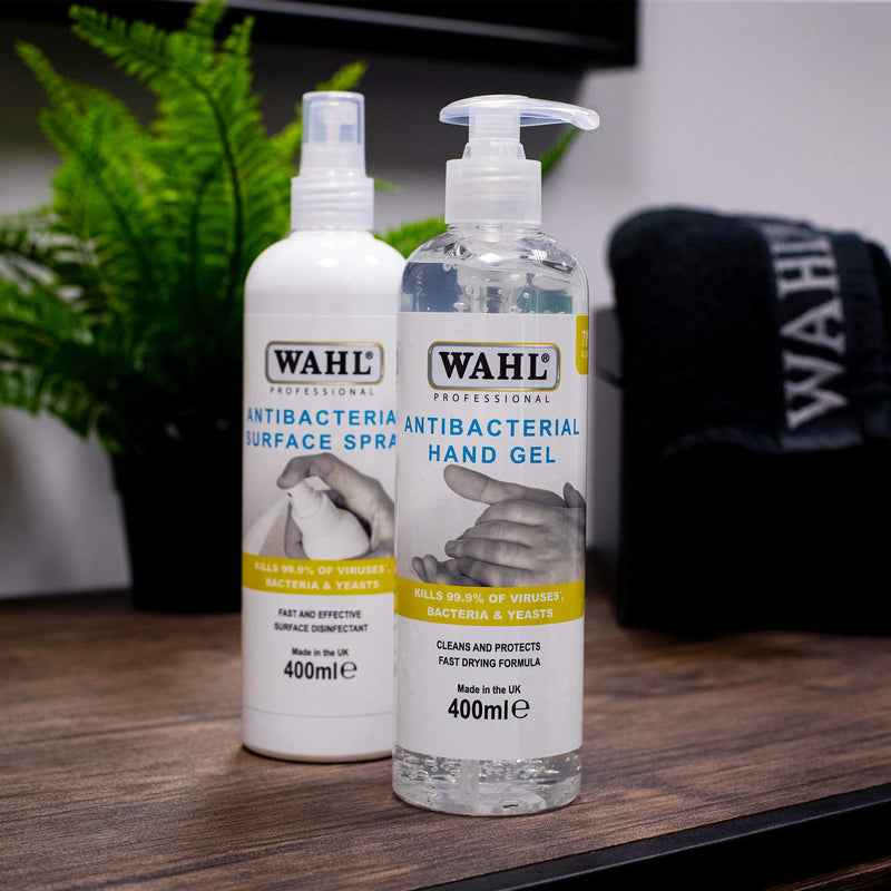 [Australia] - WAHL Antibacterial Surface Spray 400ml, Kills 99.9 Percent of Bacteria, 70 Percent Alcohol, Protects Against Viruses and Yeasts, Fast Drying Formula, Hygiene Sprays 