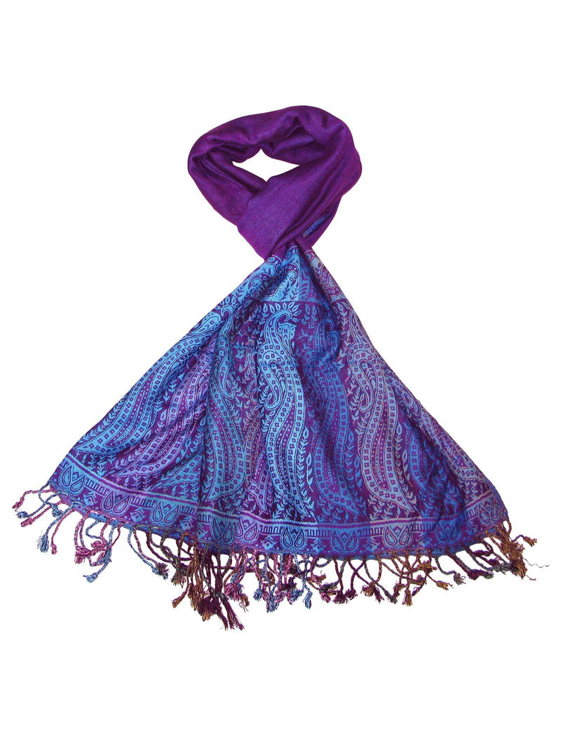 [Australia] - Lovarzi Women's Scarf - Gorgeous Paisley Pashmina Scarf/Shawl for Women Purple 
