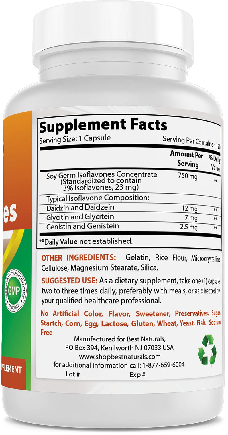 [Australia] - Best Naturals Best Naturals Soy Isoflavones for Women 750 Mg Capsules, 120 Count 120 Count (Pack of 1) 