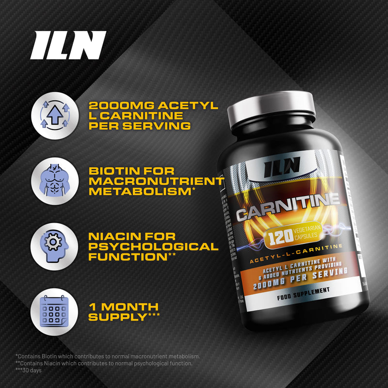 [Australia] - Acetyl L Carnitine Capsules - 2000mg Acetyl L-Carnitine x 30 Servings - Carnitine Plus 6 Added Nutrients (120 Vegetarian Capsules) 120 Count (Pack of 1) 