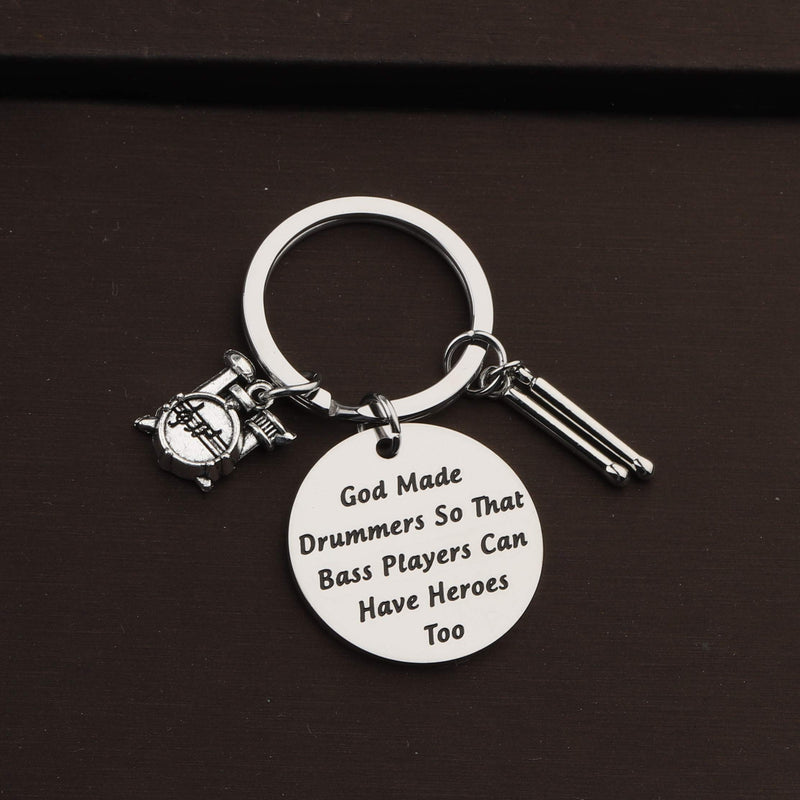 [Australia] - CENWA Drummer Gift Drummer Keychain God Made Drummers So That Bass Players Can Have Heroes Too Keychain God Made Drummers K 