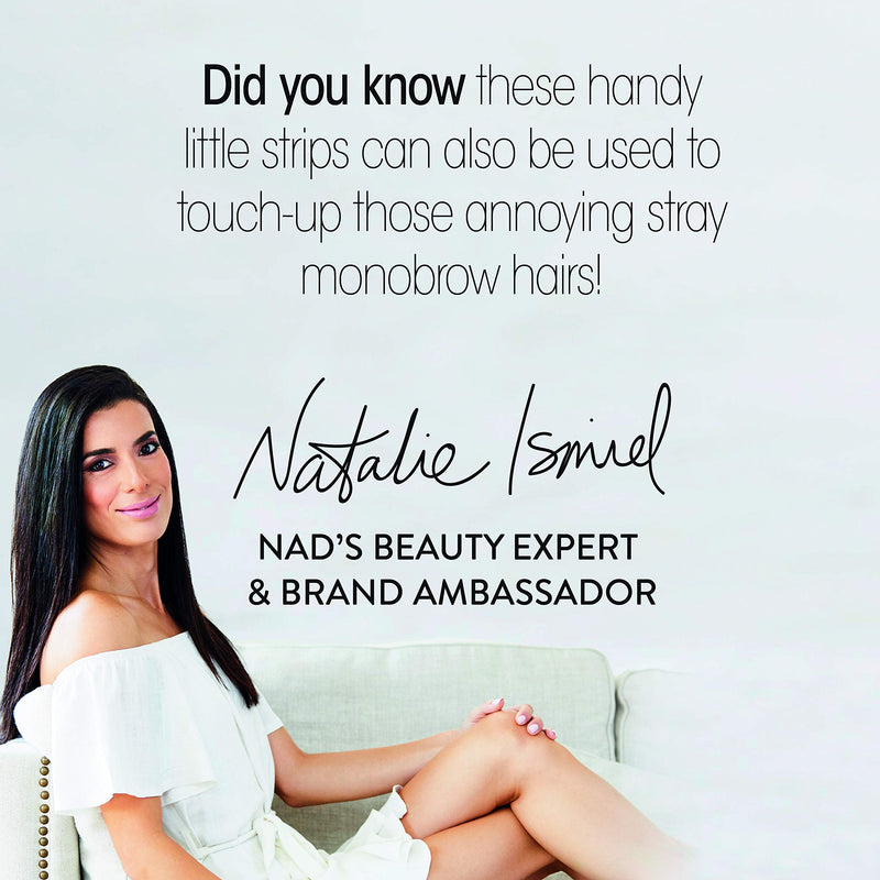 [Australia] - Nad's Facial Wax Strips - Hypoallergenic All Skin Types - Facial Hair Removal For Women - At Home Waxing Kit with 20 Face Wax Strips + 4 Calming Oil Wipes 