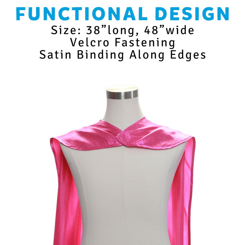 [Australia] - Everfan Adult Superhero Cape | Superhero Capes for Adults | Satin Costume Cape 38"LX48"W Magenta 