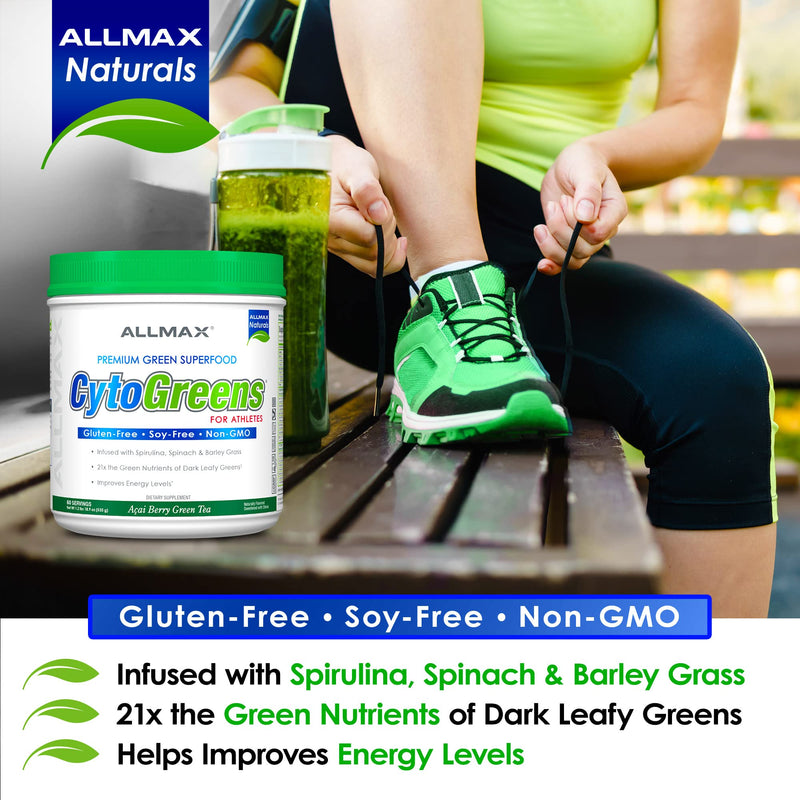[Australia] - ALLMAX Nutrition - Cytogreens Super Greens Powder, Infused with Spirulina, Spinach & Barley Grass, Supports Immune Health and Digestive Function, Gluten Free and Vegan Friendly, 535 Grams 