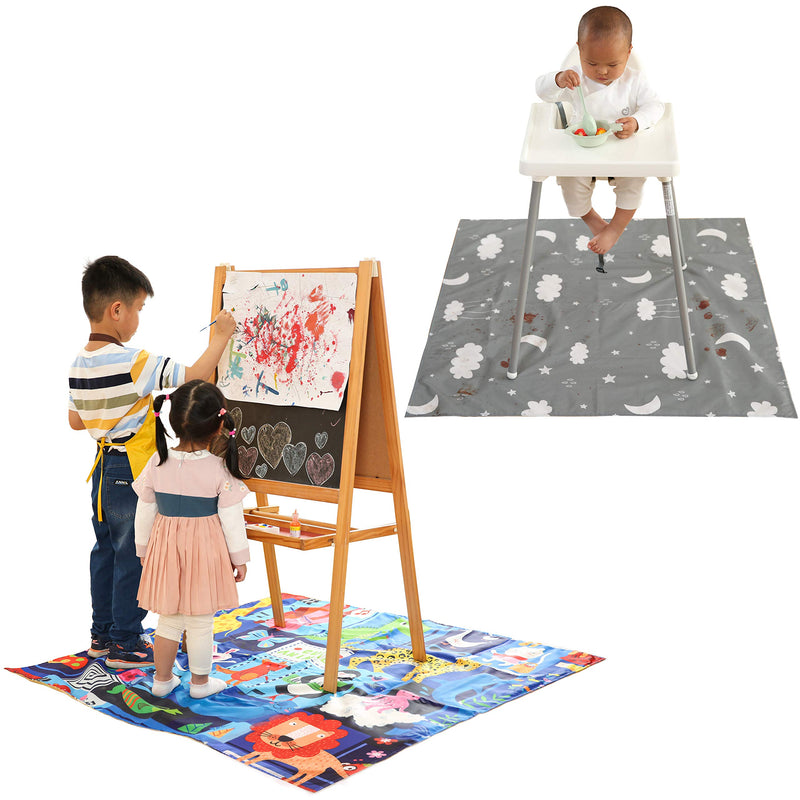 [Australia] - Winthome Highchair Splash Mat for Baby, Waterproof and Non-Slip Weaning Messy Splat Mat (Animal, 110x110cm) Animal 110 x 110 cm 