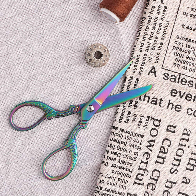 [Australia] - Asdirne Small Fabric Scissors，Heavy Duty Stainless Steel Tailor Fabric Scissors, Dressmaker Sewing Ultra Sharp Shears, 13cm,Colorful 