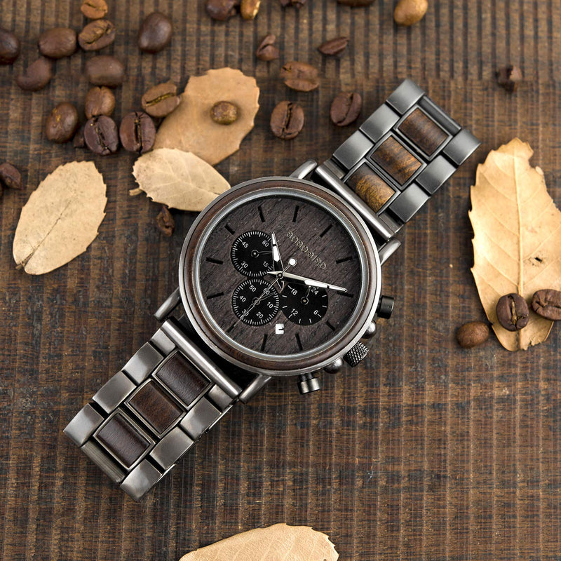 [Australia] - Engraved Wooden Watch for Boyfriend My Man Fiancé Husband Customized Personalized Wood Watches for Men Birthday Anniversary Personalized Watch A-for Dad From Daughter 