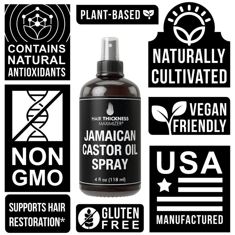 [Australia] - Organic Jamaican Black Castor Oil Spray For Hair Growth. Pure + Unrefined Extra Dark Tropical Oils For Thickening Hair, Eyelashes, Eyebrows. Avoid Hair Loss, Thinning Hair for Men + Women Cold Pressed 