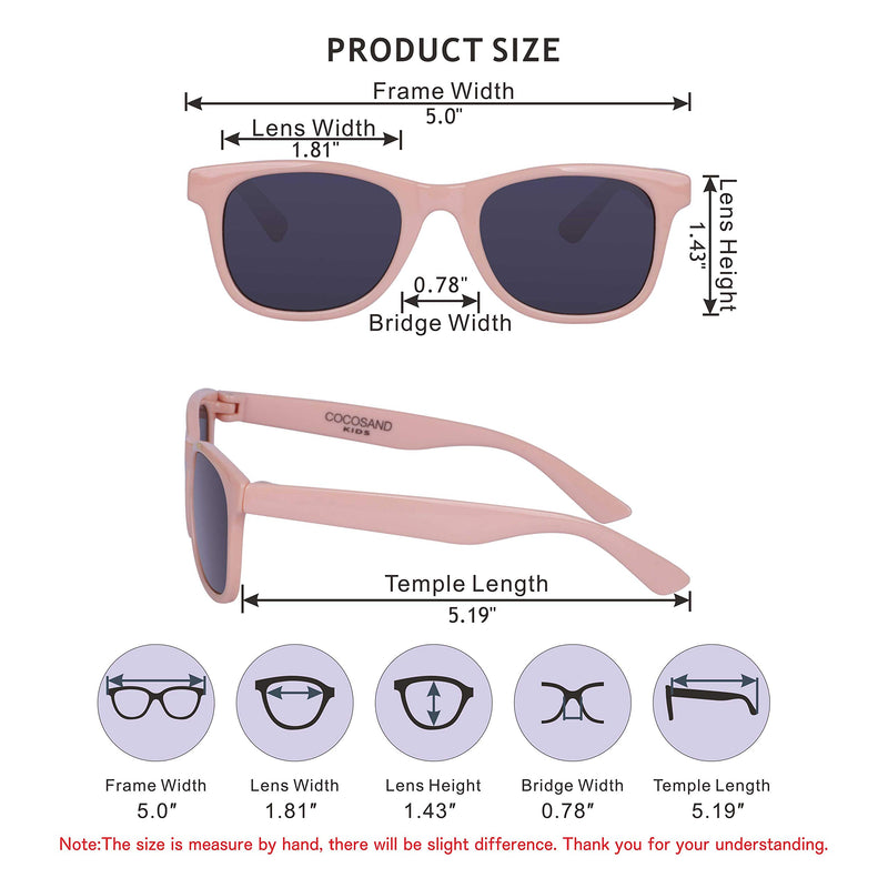[Australia] - COCOSAND Kids Boys Girls Sunglasses TPE Flexible Frame UV400 Protection Lens Age 4-7 years Pink 