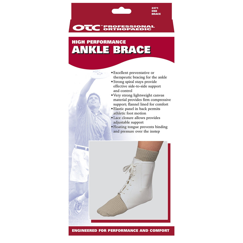 [Australia] - OTC Ankle Brace, Canvas Lace-Up, Semi-Rigid Spiral Stays Small 