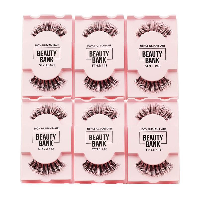 [Australia] - 6 Pack Wispy Human Hair false Eyelashes #43 