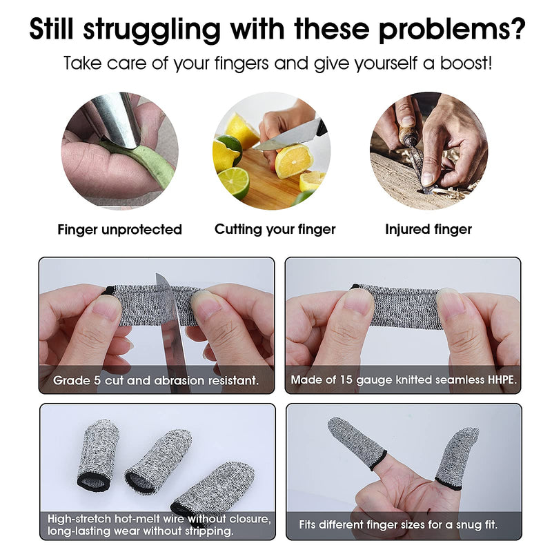 [Australia] - Molain Finger Cots Cut Resistant Protection, 10 Pieces Reusable Finger Thumb for Work,Kitchen,Garden,Sculpture 