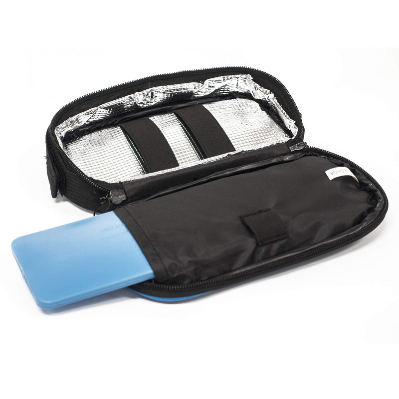 [Australia] - Creative Outdoor Medical Travel Case | Diabetic Insulin Cooler | Insulated Bag with Reusable Freezer Gel Pack and ID Card | Black/Blue 
