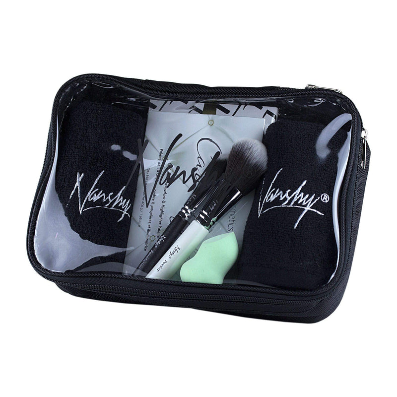 [Australia] - Nanshy Black Travel Cosmetic Makeup Organiser Bag with Clear Transparent Front and Zip - See Through - Great for Airport Cabin Flight Holiday Toiletry 