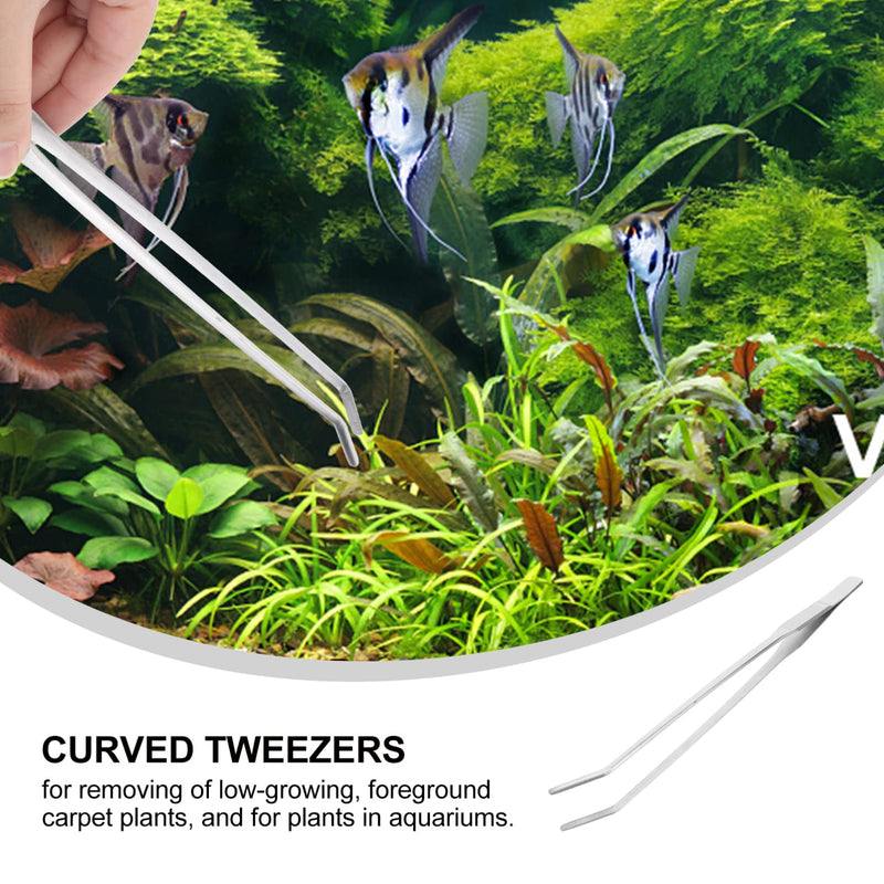 [Australia] - Balacoo Aquarium Tweezers Extra Long 10 inches, Stainless Steel Curved Tweezers 27cm Extra Long Tweezers for Fish Tank Plant Aquascape Tools, Feeding Tongs 
