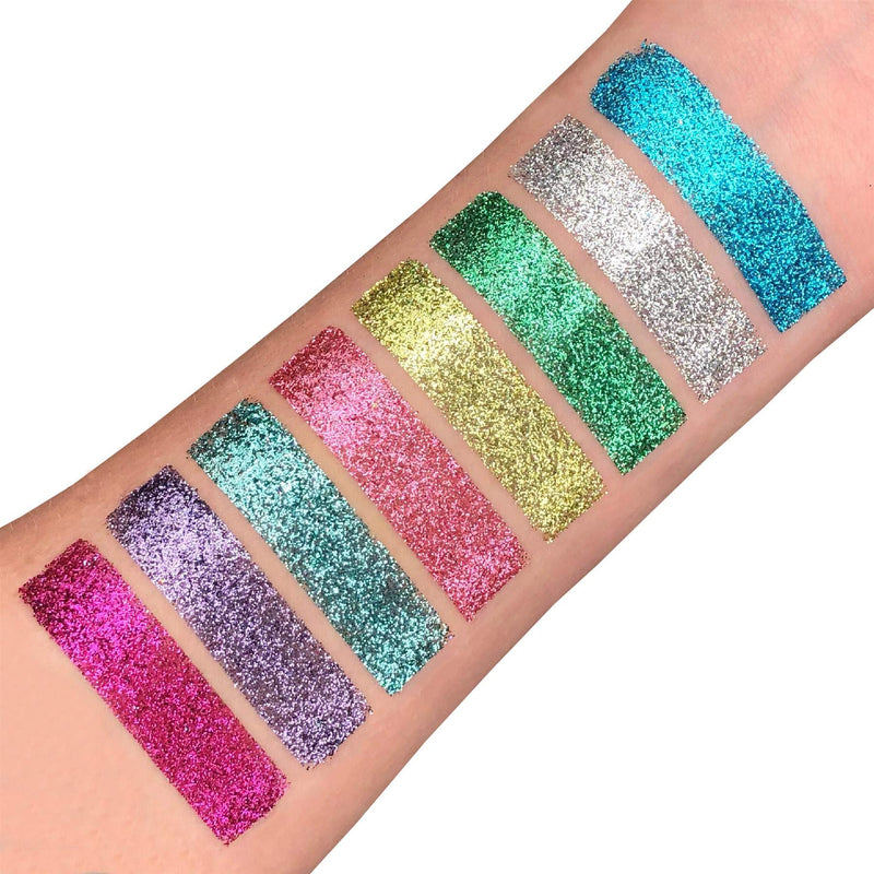 [Australia] - Biodegradable Eco Glitter Shakers by Moon Glitter - Set of 8 colours + Fix Gel - Cosmetic Bio Festival Makeup Glitter for Face, Body, Nails, Hair, Lips - 5g 