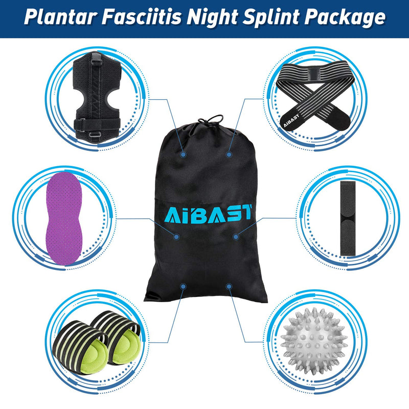 [Australia] - 2021 New Upgraded Purple Night Splint for Plantar Fascitis, AiBast Adjustable Ankle Brace Foot Drop Orthotic Brace for Plantar Fasciitis, Arch Foot Pain, Achilles Tendonitis Support for Women, Men 