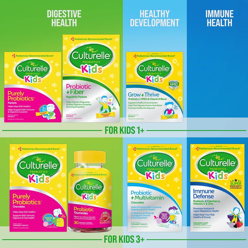 [Australia] - Culturelle Kids Probiotic Plus Complete Multivitamin Chewable, Promotes Immune, Digestive & Oral Health, With 11 Vitamins & Minerals including Vitamins C, D & Zinc, Fruit Punch Flavor, 30 Count 