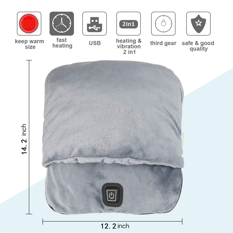 [Australia] - Foot Warmers with Heating and Vibration Massage Function, Electric Feet Warmer Fast Heating Pad Ultra Soft Flannel Fleece with 3 Settings,Durable Anti-Slip Sole,for Men and Women 
