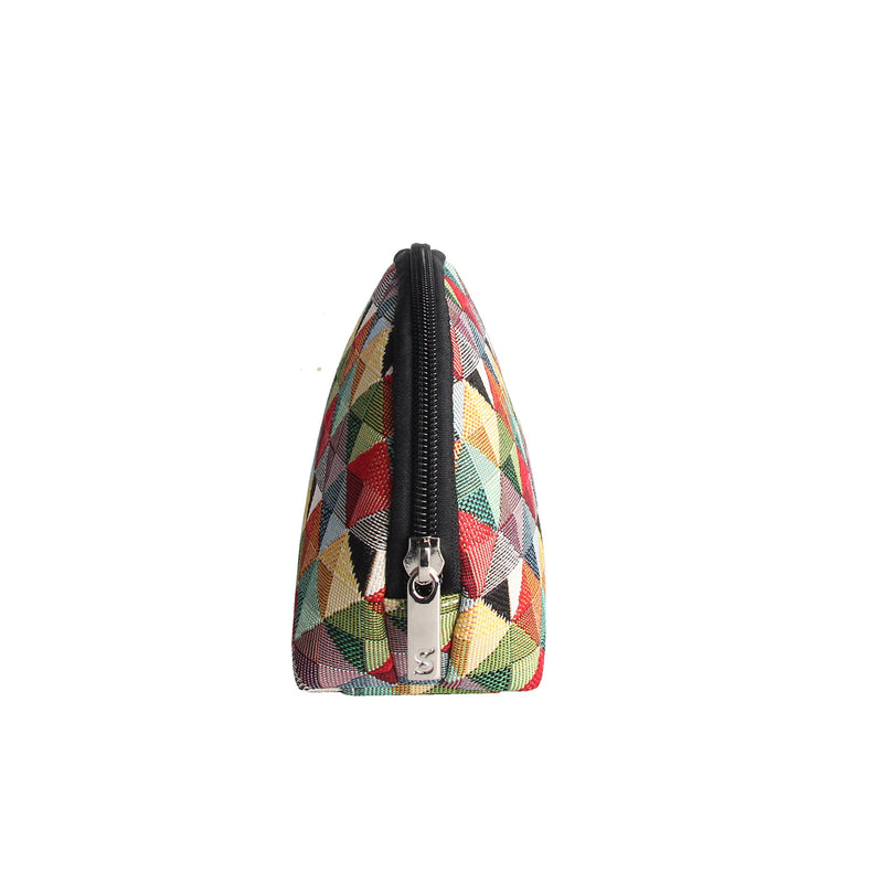 [Australia] - Signare Tapestry cosmetic bag makeup bag for Women with Colourful Geometric Design (COSM-MTRI) 