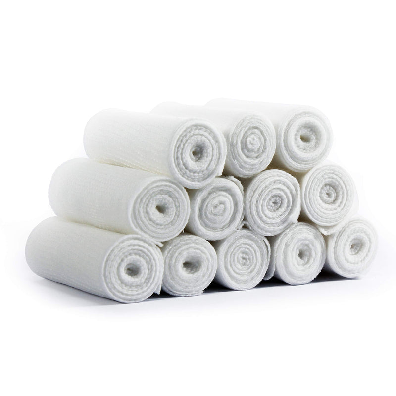 [Australia] - MED PRIDE Conforming Gauze Rolls First Aid Rolled Stretch Bandages for Wounds & Injuries – Disposable Nonsterile Body Wrap Dressing for The Knee, Ankle, Hands, Wrist, White (3''x 4.1 yd) 3" X 4.1yds 
