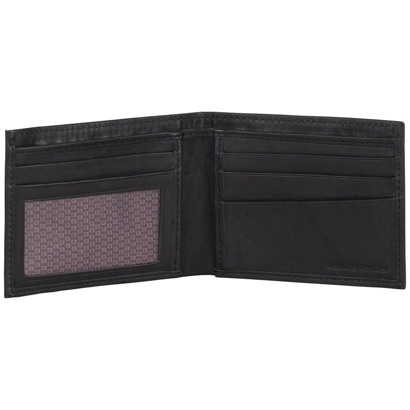[Australia] - Ben Sherman Men's Manchester Slim Bifold Full-Grain Leather RFID Minimalist Gift Box Wallet Slim Wallet Black Marble Bi-Fold 