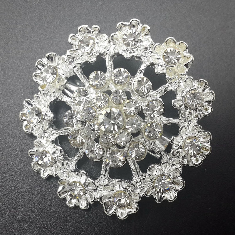 [Australia] - MEEJOA Lot 24pc Clear Rhinestone Crystal Flower Brooches Pins Set DIY Wedding Bouquet Broaches Kit 