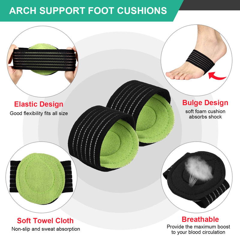 [Australia] - Plantar Fasciitis Night Splint Kit Adjustable Foot Drop Orthotic Brace stretching belt with 2 Foot Pads 1 Massage Ball Foot Support Effective Relief from Plantar Fasciitis Pain Heel Arch Foot Pain 