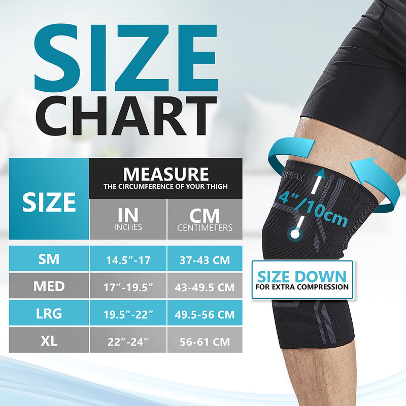 [Australia] - Knee Compression Sleeve 2 Pack for Men and Women, Knee Support Brace for Running and Work out (XL) XL 