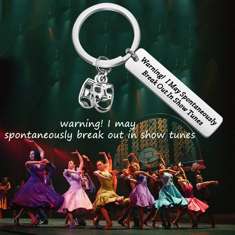 [Australia] - MAOFAED Drama Mask Keychain Broadway Lover Gift Broadway Musical Theater Gift Comedy Tragedy Mask Jewelry Gift for Actor Actress Break Out in Show Times 