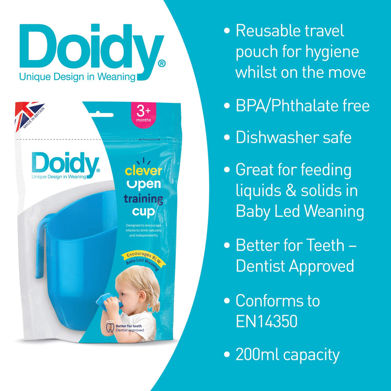 [Australia] - Doidy Cup - Training Sippy Cups for Toddlers & Babies - Unique Slanted Design Two Handles Baby Beaker - Great Weaning Cup for Milk, Water & Juice - Use from 3-6 Months to Toddler (Baby Pink) Baby Pink 
