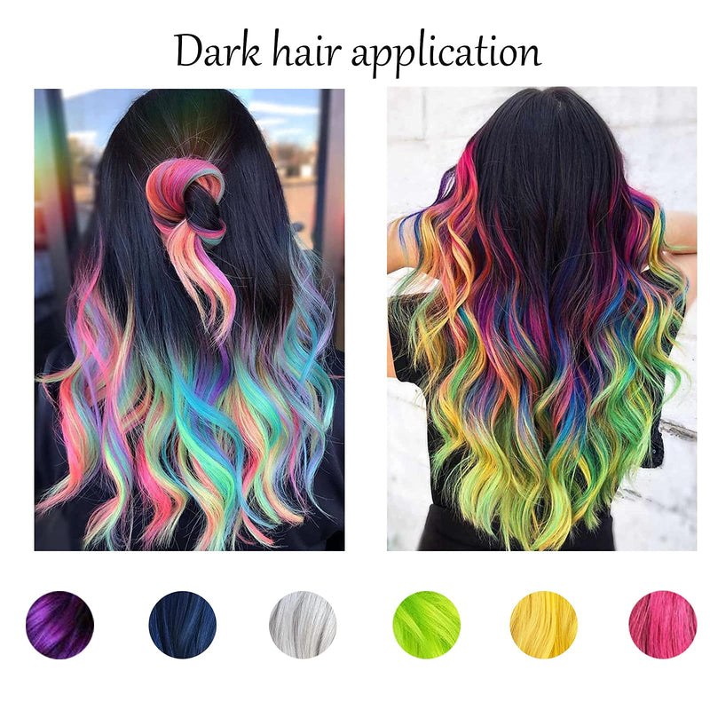 [Australia] - Byhoo Hair dye for Dark Hair, Temporary Hair Colour Comb for GIrl & Women. Great Gift on Birthday Halloween Christmas Cosplay Party, Easy Washable and Safety Hair Chalk Comb( 6 Bright Colour) 