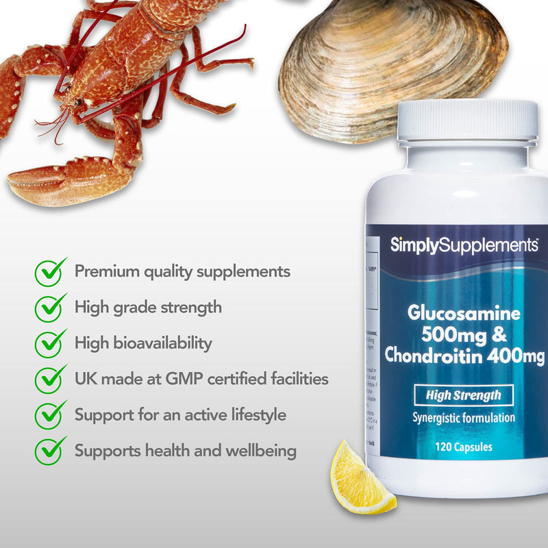 [Australia] - Glucosamine and Chondroitin | 120 Glucosamine 500mg & Chondroitin 400mg Capsules | Manufactured in The UK 