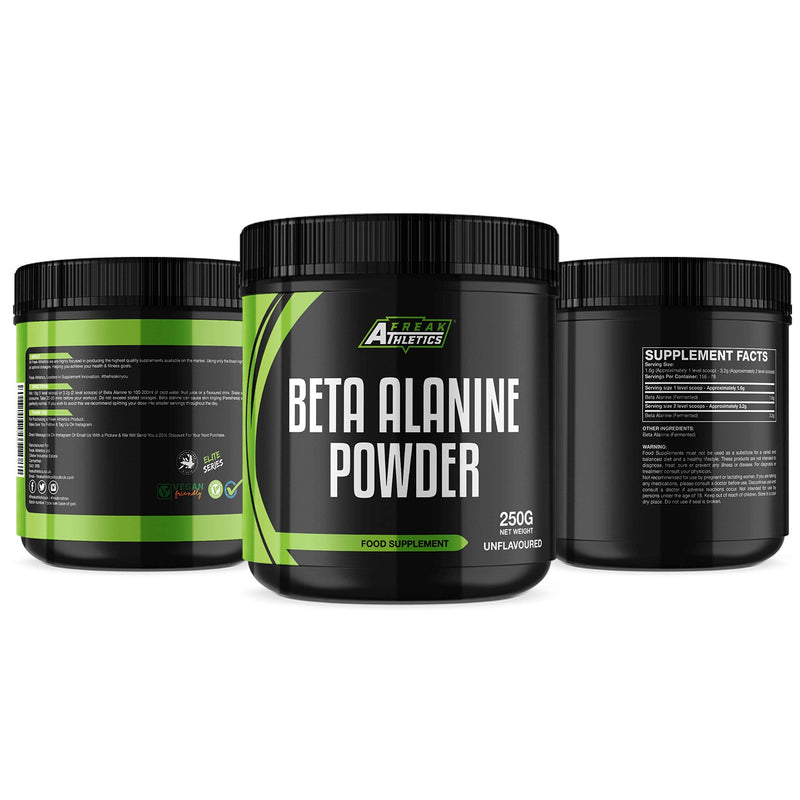 [Australia] - Beta Alanine Powder 250g by Freak Athletics - Premium Beta Alanine Supplement for Strength & Endurance - Suitable for Men & Women - UK Made 