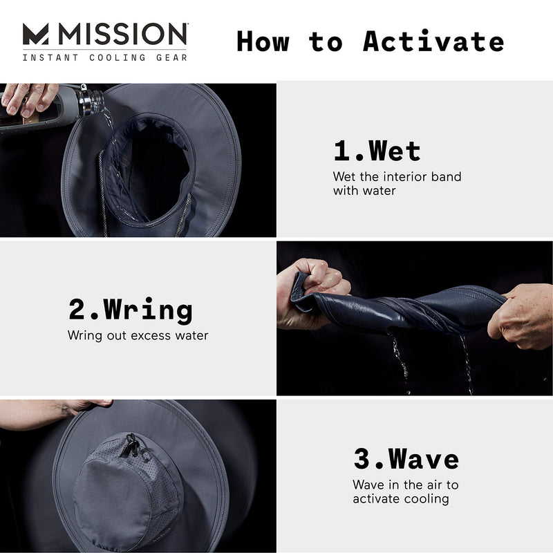 [Australia] - MISSION Cooling Bucket Hat- UPF 50, 3” Wide Brim, Cools When Wet Khaki One Size 