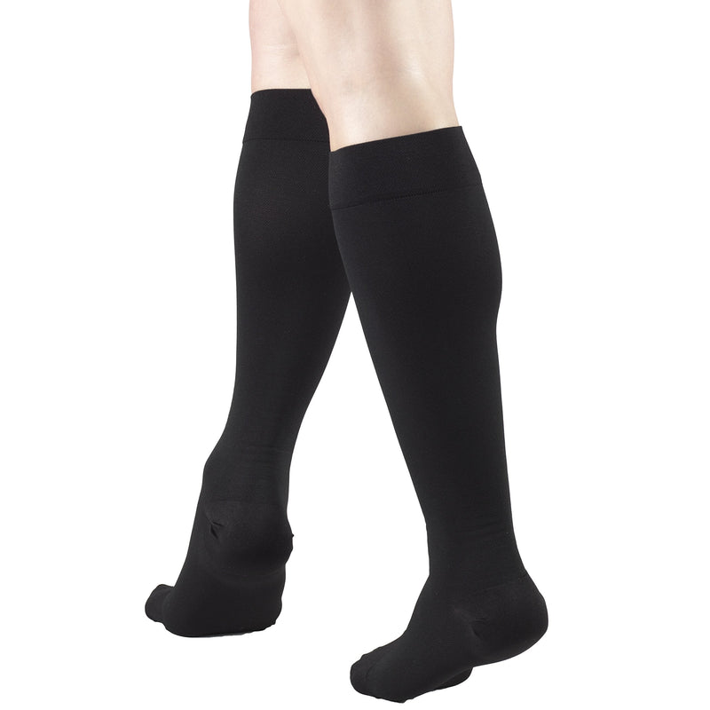 [Australia] - Truform 30-40 mmHg Compression Stockings for Men and Women, Knee High Length, Closed Toe, Black, Large Large (1 Pair) 