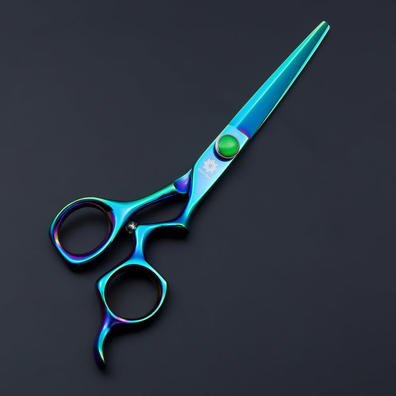 [Australia] - 6'' Professional Hair Shears Kit - Hair Cutting Scissors Barber/Hairdressing Thinning Shears Set Salon Razor Edge Mustache/Beard Clipping Shears with Fine Adjustment Screw by Dream Reach (Green-01) Green-01 