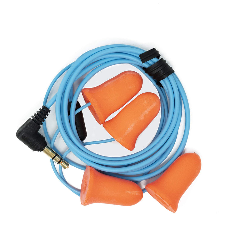 [Australia] - Plugfones Basic Earplug-Earbud Hybrid - Noise Reducing Earphones - Orange 