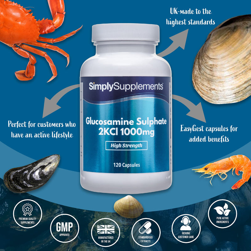 [Australia] - Glucosamine 1000mg | 120 Capsules | Perfect for Customers Looking to Support Active Living | Manufactured in The UK 