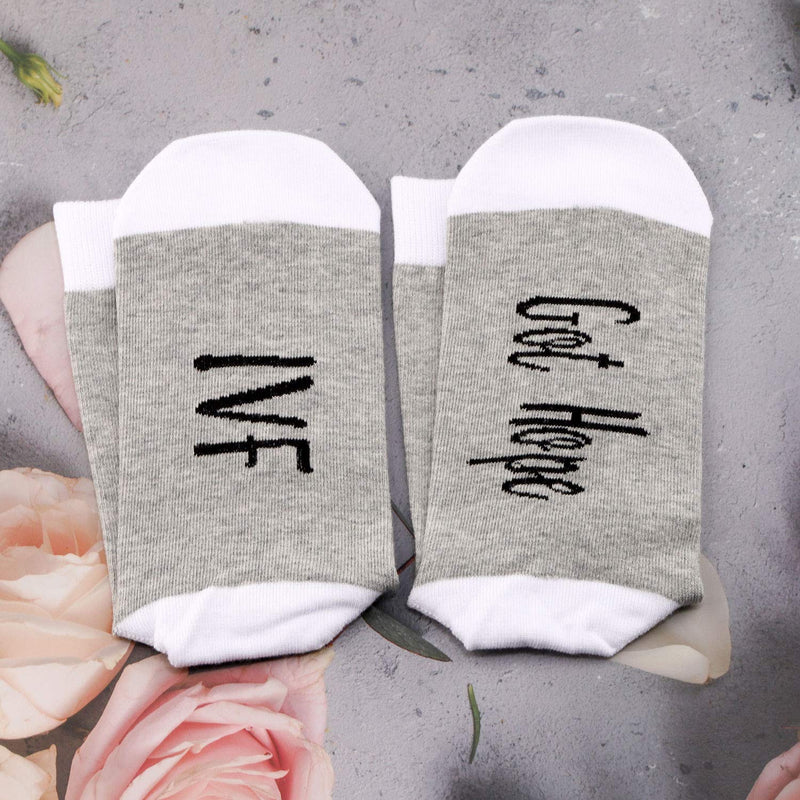 [Australia] - PYOUL 2 Pairs IVF Socks Lucky Transfer Gifts IVF Got Hope Socks Infertility Socks Lucky Socks Ivf Got Hope 