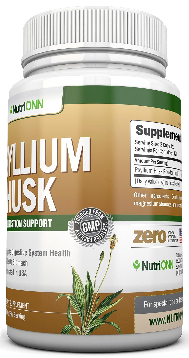 [Australia] - PSYLLIUM Husk Capsules - 1450mg Per Serving - 240 Capsules - Premium Psyllium Fiber Supplement - Great for Digestion and Regularity - 100% Natural Soluble Fiber 