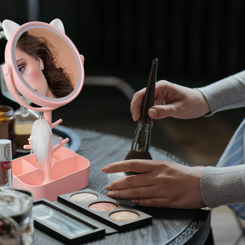 [Australia] - Lighted Makeup Mirror &Vanity Mirror 3 Color Lighting Modes Light Up Mirror 360° Rotation Touch Screen 