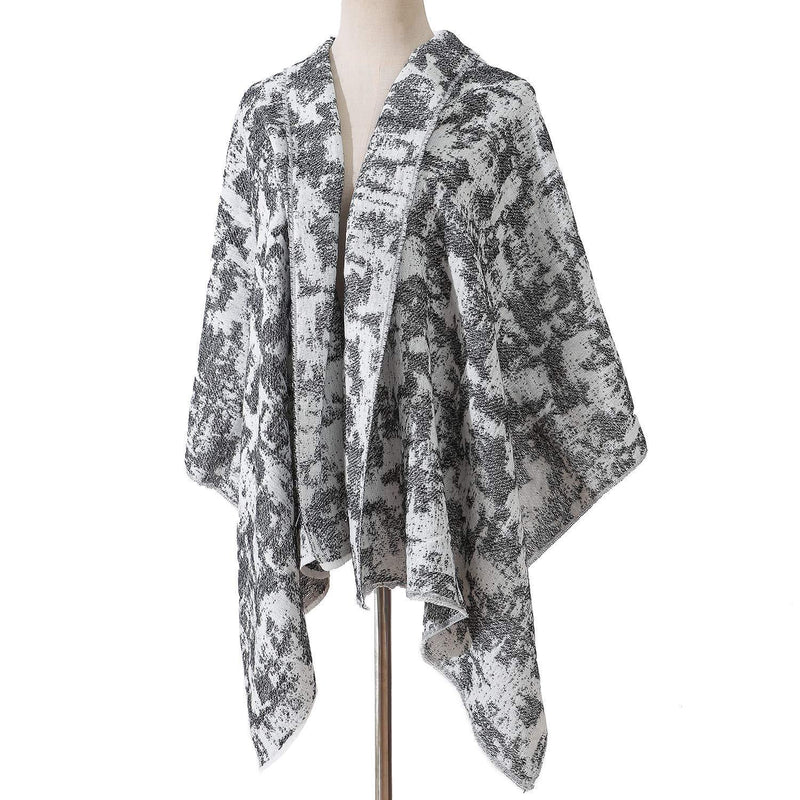 [Australia] - Scarf Women winter fuffly scarf neck warmer black & white with silver Metalic thread 176X65 cm fashion Shawls Wraps for ladies and Girls 