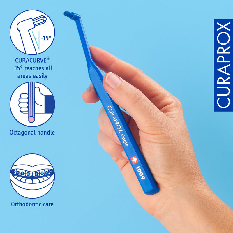 [Australia] - Curaprox Single tuft Toothbrush CS 1009 Single - Care of Braces, implants and Bridges - Random Colour 