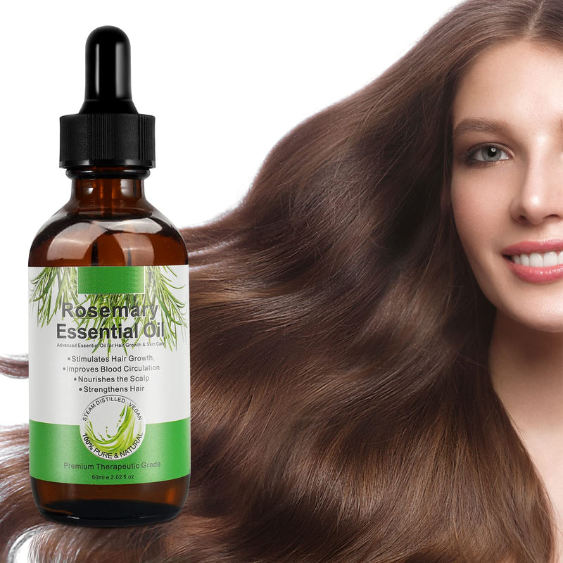 [Australia] - Rosemary Oil for Hair Growth & Skin Care, Hair Loss and Hair Regrowth Treatment, Stimulates Hair Growth, Improves Blood Circulation for Men and Women 2.02 Oz (60 mL) 