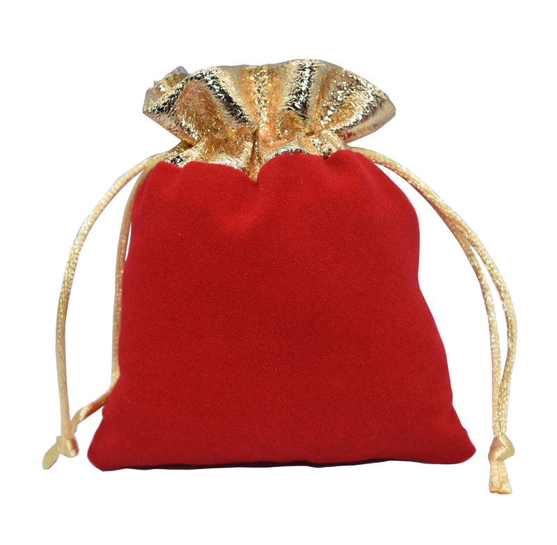 [Australia] - KAOYOO 50pcs 2.8"x3.5"/7cmx9cm Drawstring Velvet Gift Bags for Wedding,Birthdays,Christmas, Jewelry Packing Red1 2.8"x3.5"-GD 