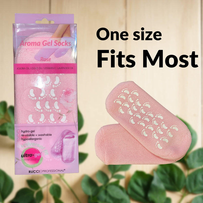 [Australia] - Rucci Moisturizing Socks,Gel Socks, Gel Inner Lining Infused with Essential Oils -Reccomended for Rough feet, Calluses,Cracked Heels,Soften Dry feet - Use with Favorite Lotions/ (Rose Pink) Unisex Rose Pink 